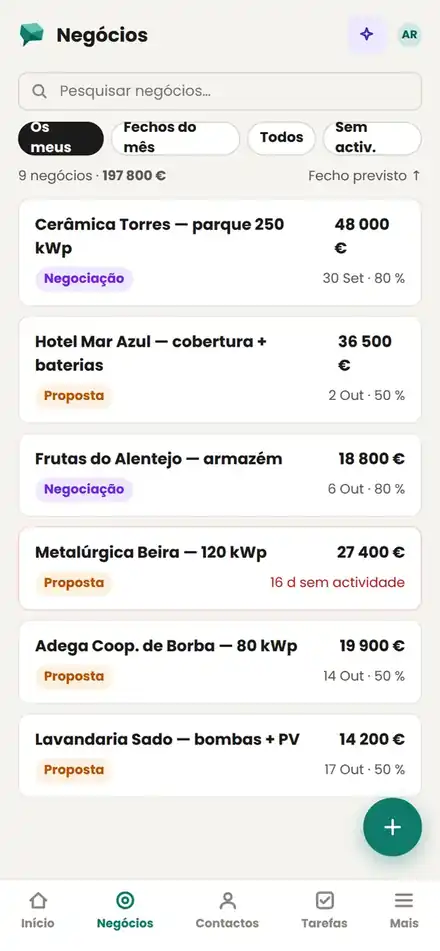 Deals list in Pimzi on a phone